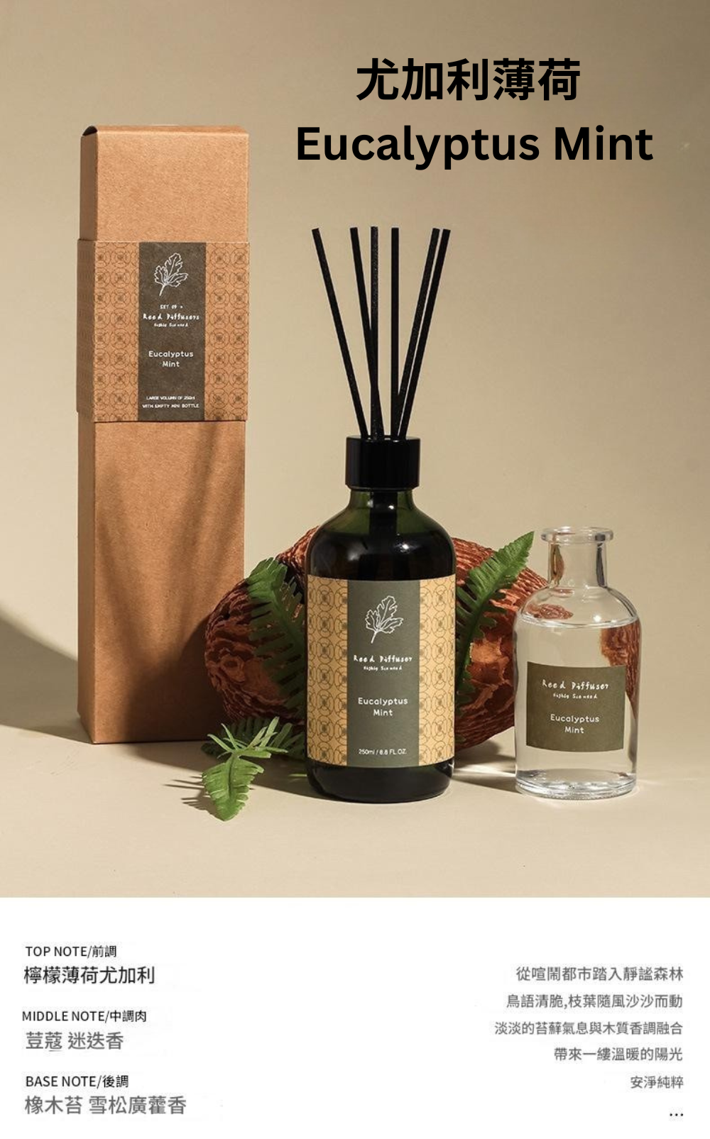 Scented Realm Woody Reed Diffuser Starter Set with Refill-3028