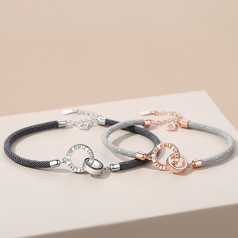 Mobius ring bracelets 1 pair 莫比烏斯環 S925純銀編織情侶手鏈 1對