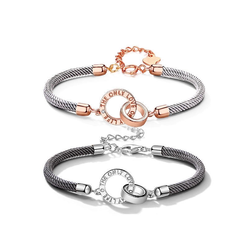 Mobius ring bracelets 1 pair 莫比烏斯環 S925純銀編織情侶手鏈 1對