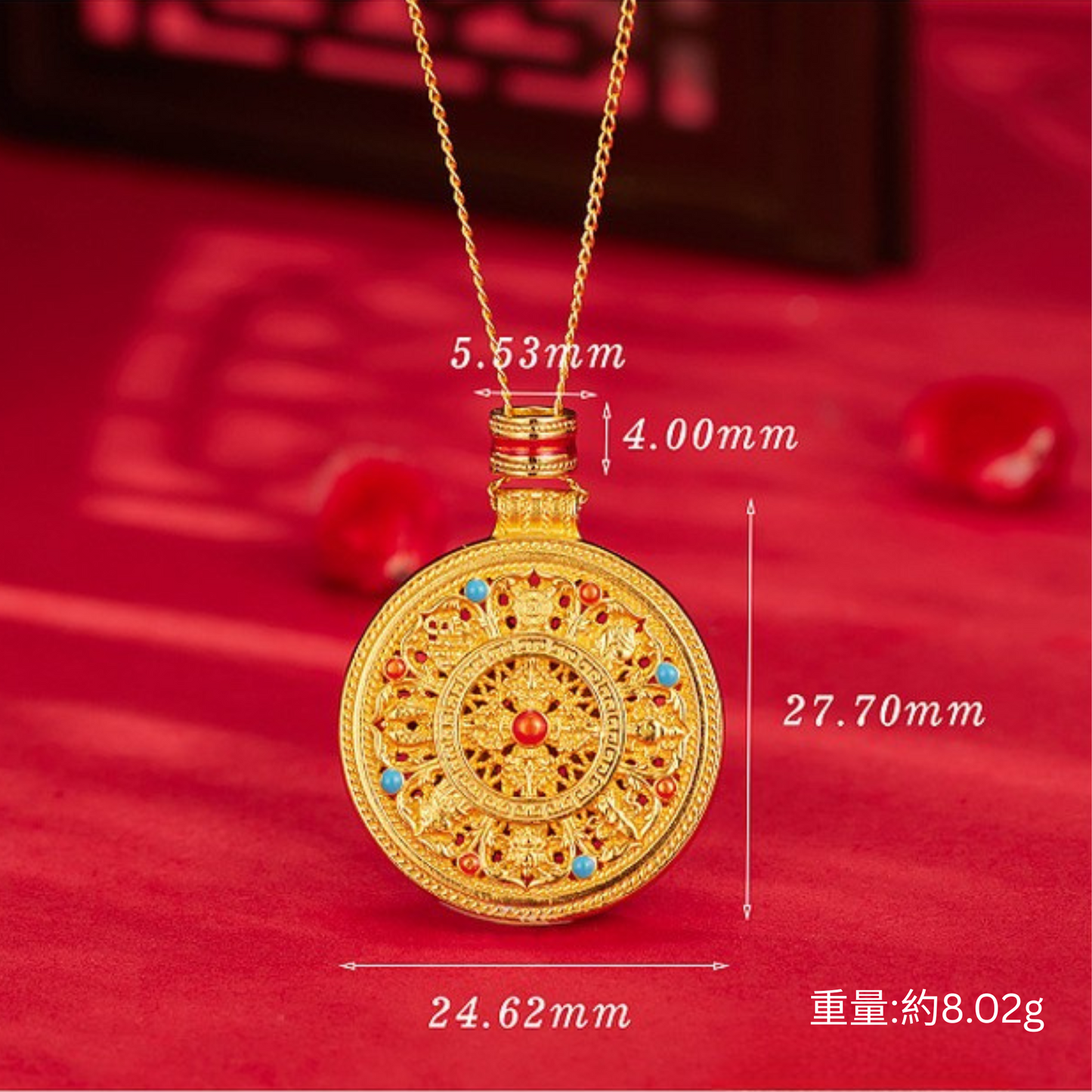 Auspicious Eight Treasure Necklace Sterling silver