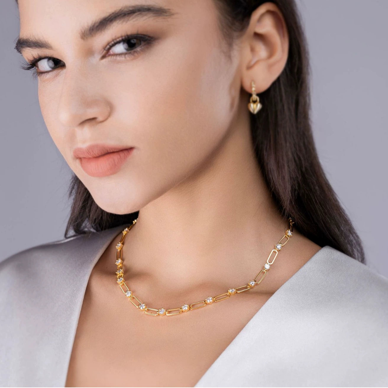 時尚叠戴925銀鑽石項鏈 Trendy Layered 925 Silver diamond Necklace-1022 Aquafilo