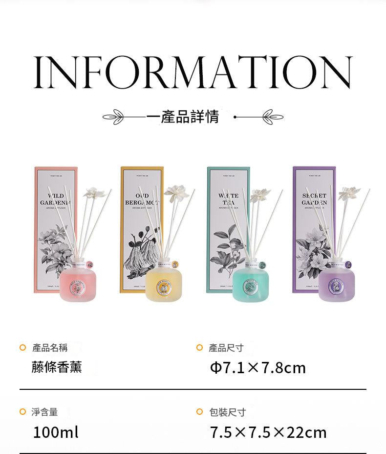 Product information card with various bottles and containers on a white background