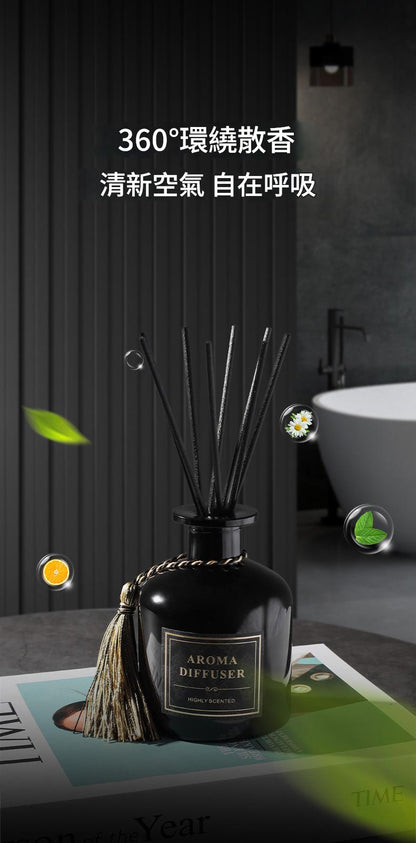 A black diffuser with decorative elements on a dark background