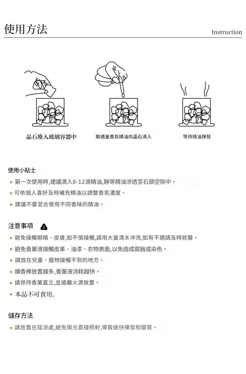 Instructions for using a stone diffuser with illustrations and text in Chinese.