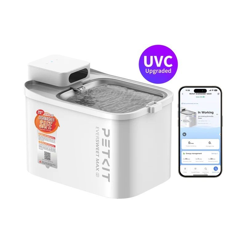PETKIT - EverSweet Max 2 UVC 殺菌無線智能飲水機 (耐高溫版) ｜可藍牙連接手機APP｜寵物飲水機｜真無線水機｜寵物水機 香港行貨 一年保養 （不可送澳門）