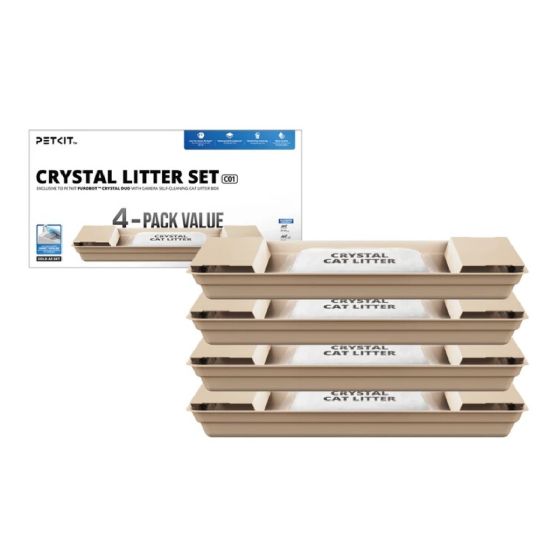 PETKIT PUROBOT CRYSTAL DUO Exclusive Cat Litter & Litter Tray Replacement Set – Pack of 4 PETKIT - PUROBOT CRYSTAL DUO專用貓砂及砂盤替換套裝 - 4個裝-Aquafilo