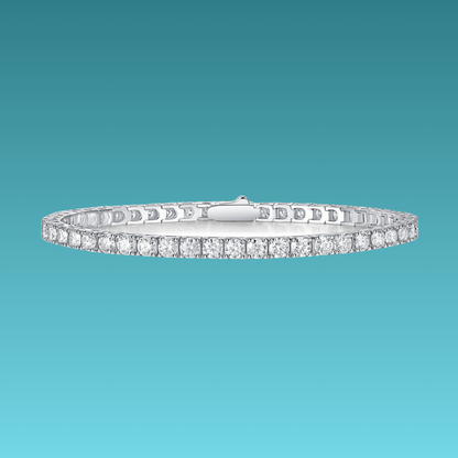 Diamond bracelet on a teal background