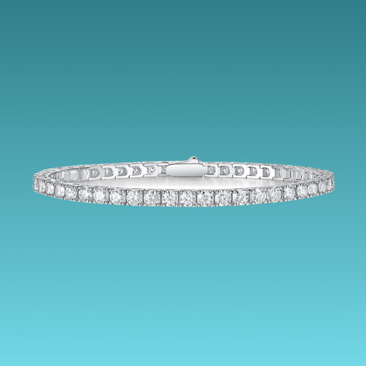 Diamond bracelet on a teal background