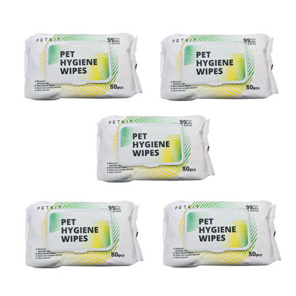PETKIT - 99.9%殺菌全身濕紙巾80片 x5 aquafilo