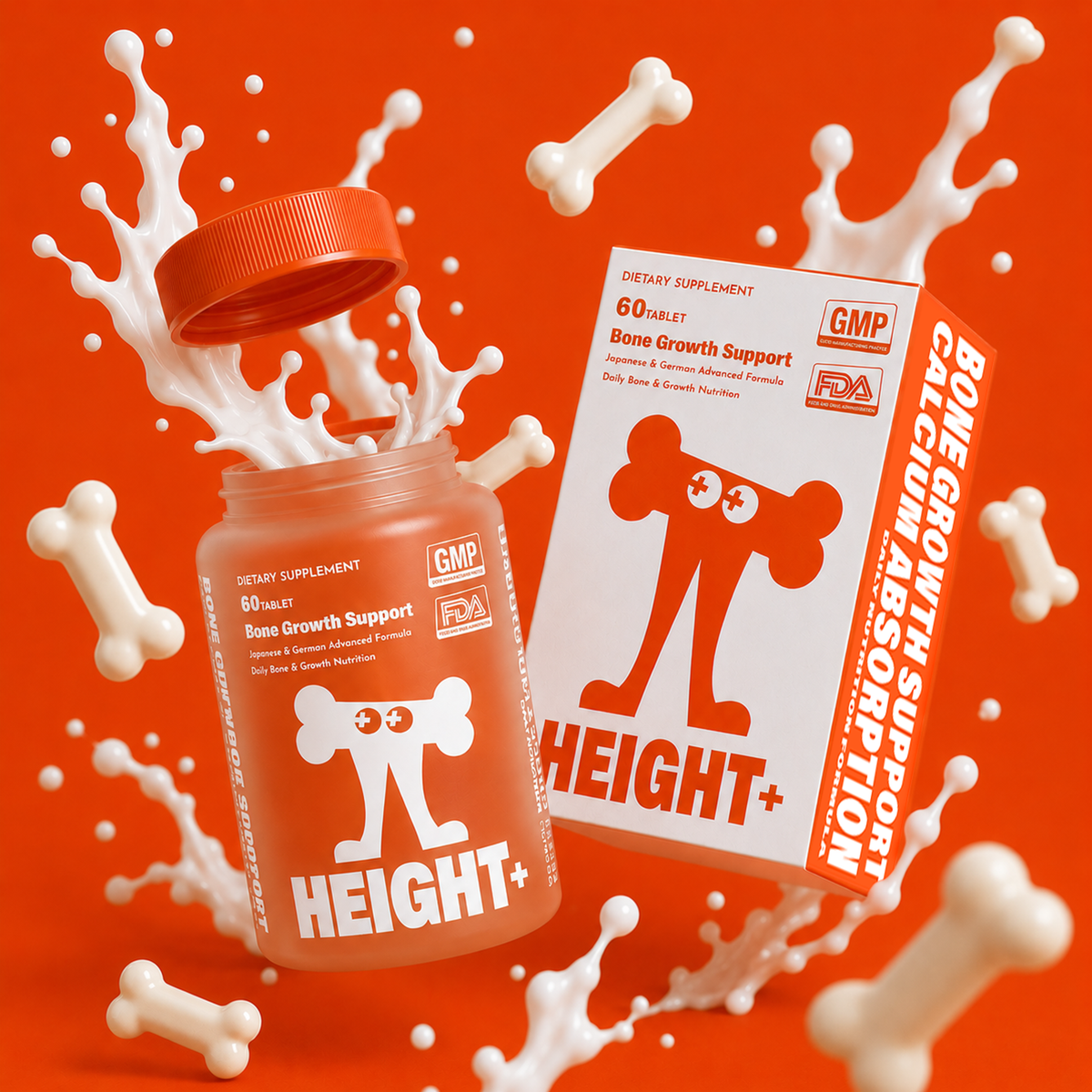 BOOSTER+ HEIGHT+ Bone Growth Nutritional Formula | 60 Tablets BOOSTER+ HEIGHT+ 成長骨骼營養配方｜60 片-Aquafilo