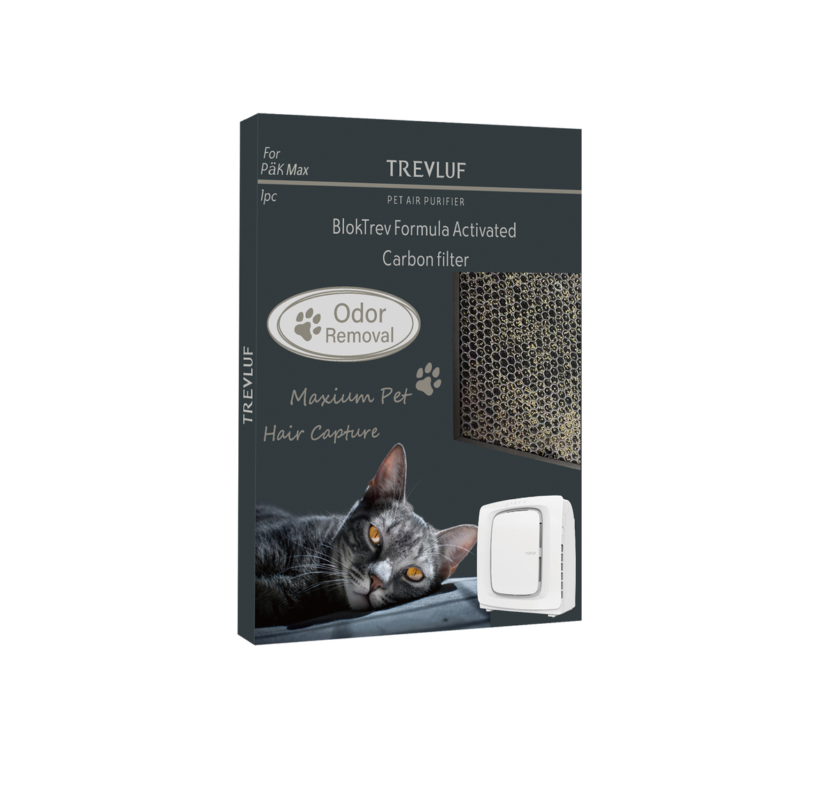 TREVLUF - PäK Max Exclusive BlokTrev Activated Carbon Filter 1-Pack TREVLUF - PäK Max專⽤BlokTrev活性碳濾網 1⽚裝