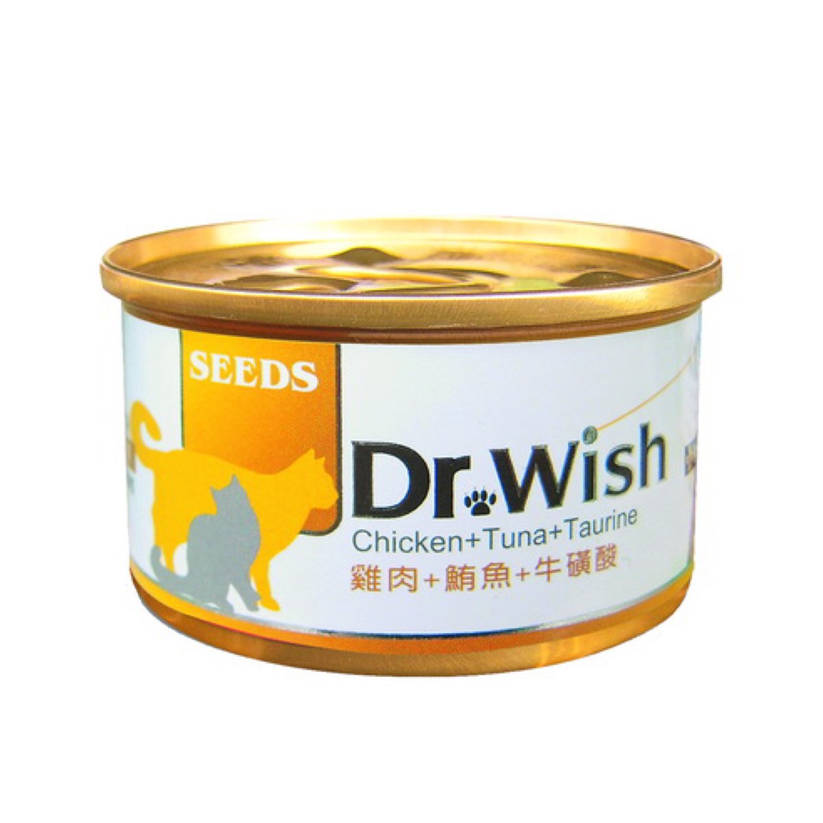 SEEDS - Dr Wish營養慕絲-雞肉+鮪魚+牛黃酸貓罐頭 台灣銷量No.1貓罐頭品牌 保護大腦 維持心臟功能 保護視力 獸醫推薦 全天然無穀物 適合老幼貓、體虛貓