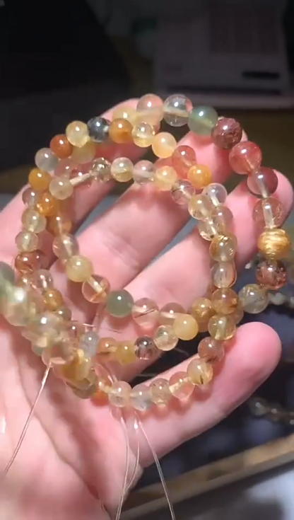 維納斯爆閃彩發晶手鍊銅發晶 Venus Sparkling Rainbow Hair Quartz Bracelet