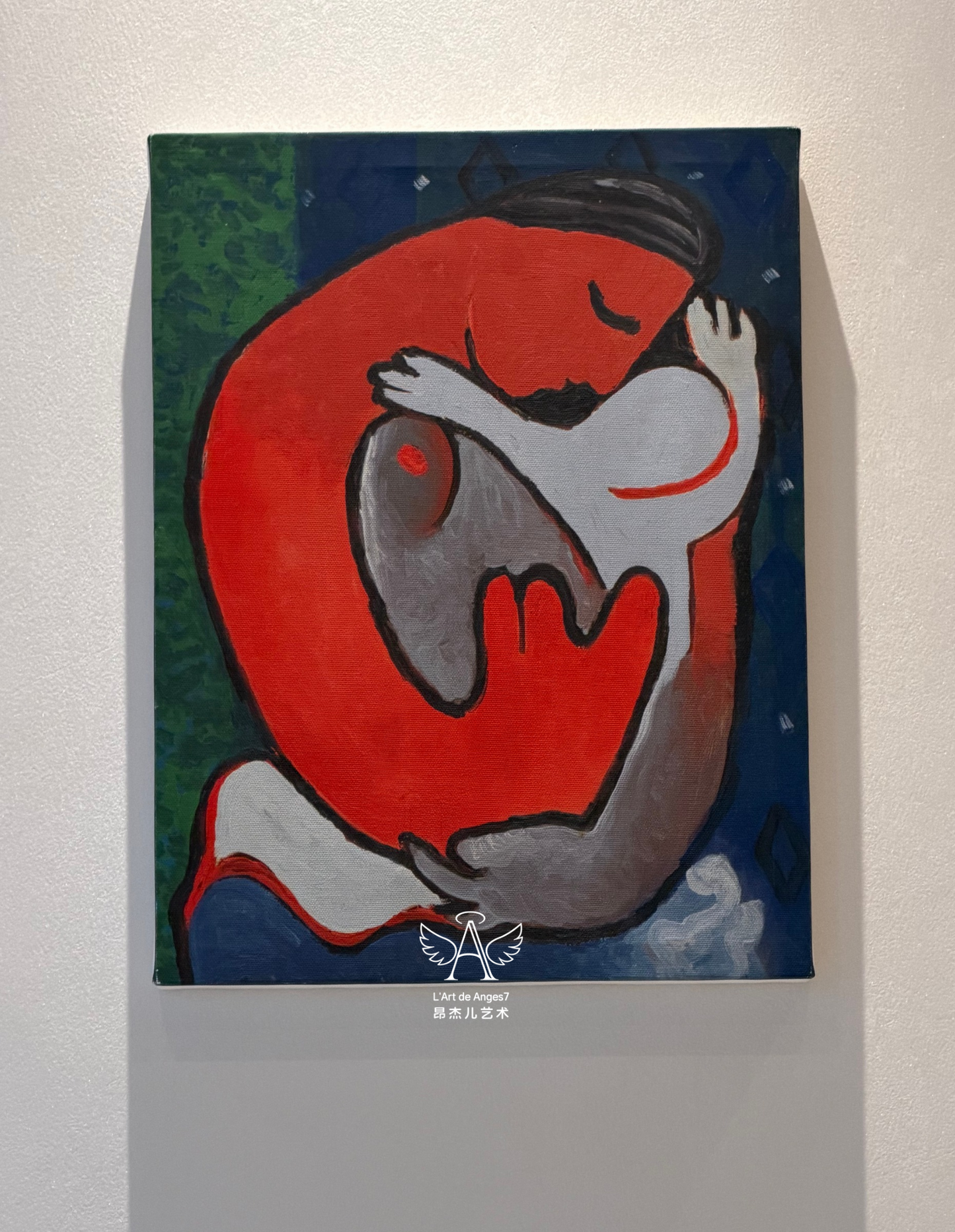 L'Art d' Anges7 斯洛伐克藝術家 《母親》客廳臥室背景墻掛畫 裝飾油畫 32X42cm