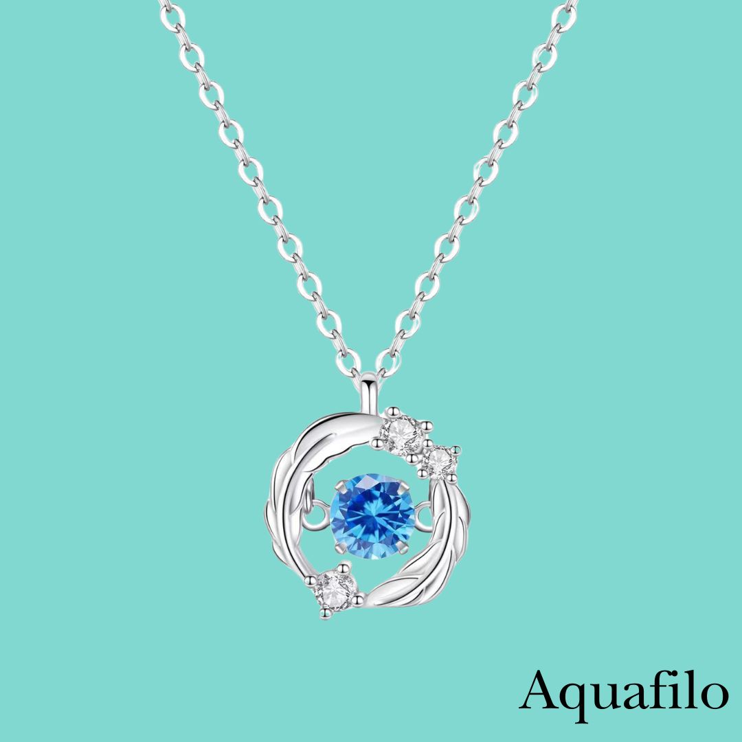 【Aquafilo】羽心·流光 懸浮跳動寶石鎖骨鏈