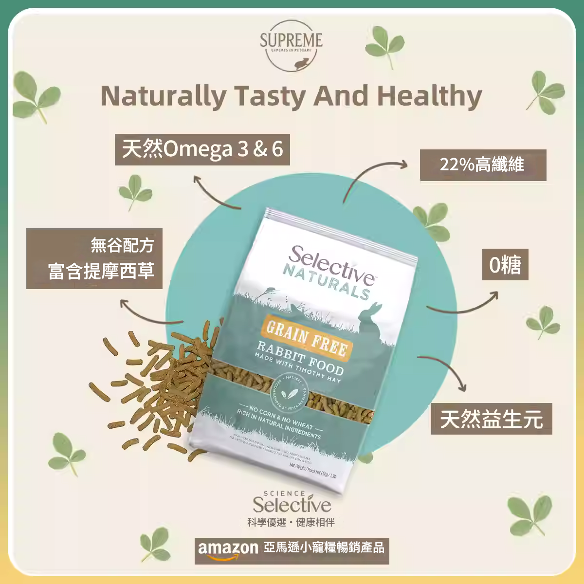 英國Supreme 天然無穀兔專屬糧 1.5kg  英國製造 正品保證  Supreme 1.5kg Selective Naturals Grain Free Rabbit Food
