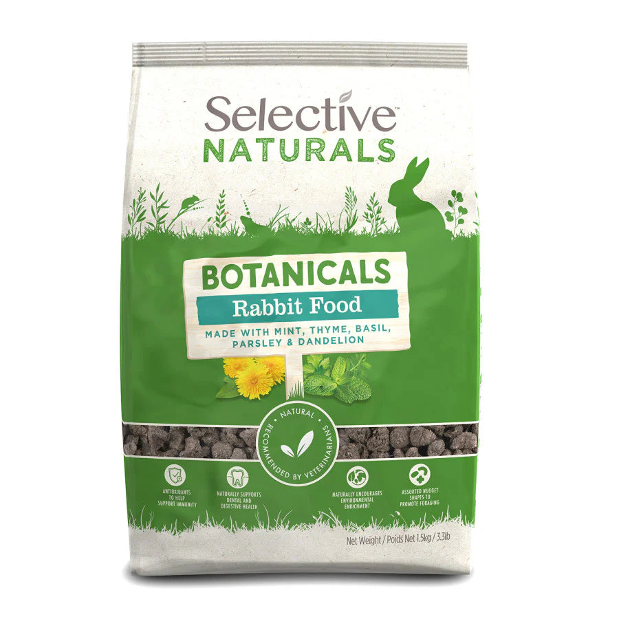 Bag of Selective Naturals Botanicals Rabbit Food on a white background