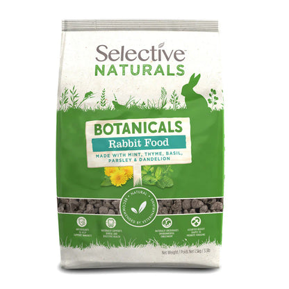 Bag of Selective Naturals Botanicals Rabbit Food on a white background