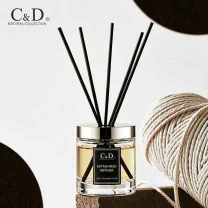 Luxury Hotel Scent Reed Diffuser | Long Lasting Indoor Fragrance 五星酒店香氛 200ml大容量無火香薰 藤條擴香 家用持久留香擺件 臥室衛浴高級香氛-Aquafilo