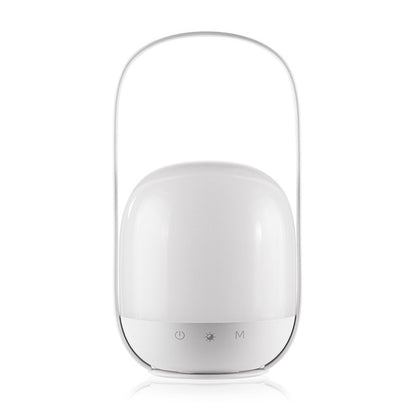 White cylindrical device with a transparent top on a white background
