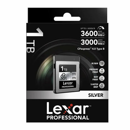 Lexar Professional "SILVER" CFexpress™ 4.0 Type B Card 1TB (up to 3600MB/s read, 3000MB/s write *2600MB/s sustained write*)-Aquafilo