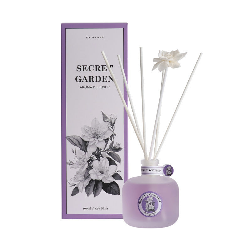 Secret Garden aroma diffuser with packaging on a white background