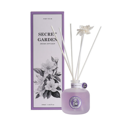 Secret Garden aroma diffuser with packaging on a white background