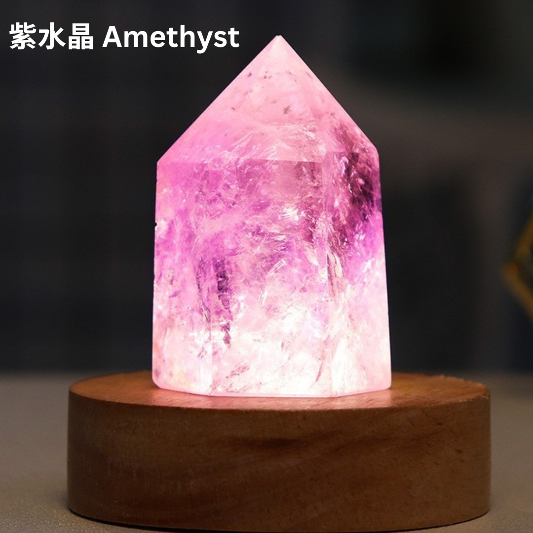 天然水晶柱LED小夜燈 Natural Crystal Column LED light