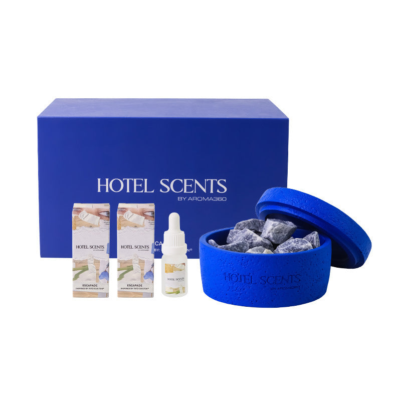 5-Star Hotel Scent Crystal Diffuser Gift Box, Industrial Matte Cement Scent Stone, 600g Large Capacity Home Aroma Therapy 五星級飯店香氛晶石禮盒 工業風磨砂水泥擴香石 大容量 600g 居家療癒香薰-Aquafilo