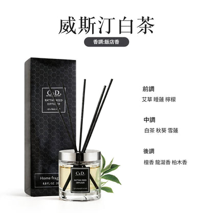 Luxury Hotel Scent Reed Diffuser | Long Lasting Indoor Fragrance 五星酒店香氛 200ml大容量無火香薰 藤條擴香 家用持久留香擺件 臥室衛浴高級香氛-Aquafilo