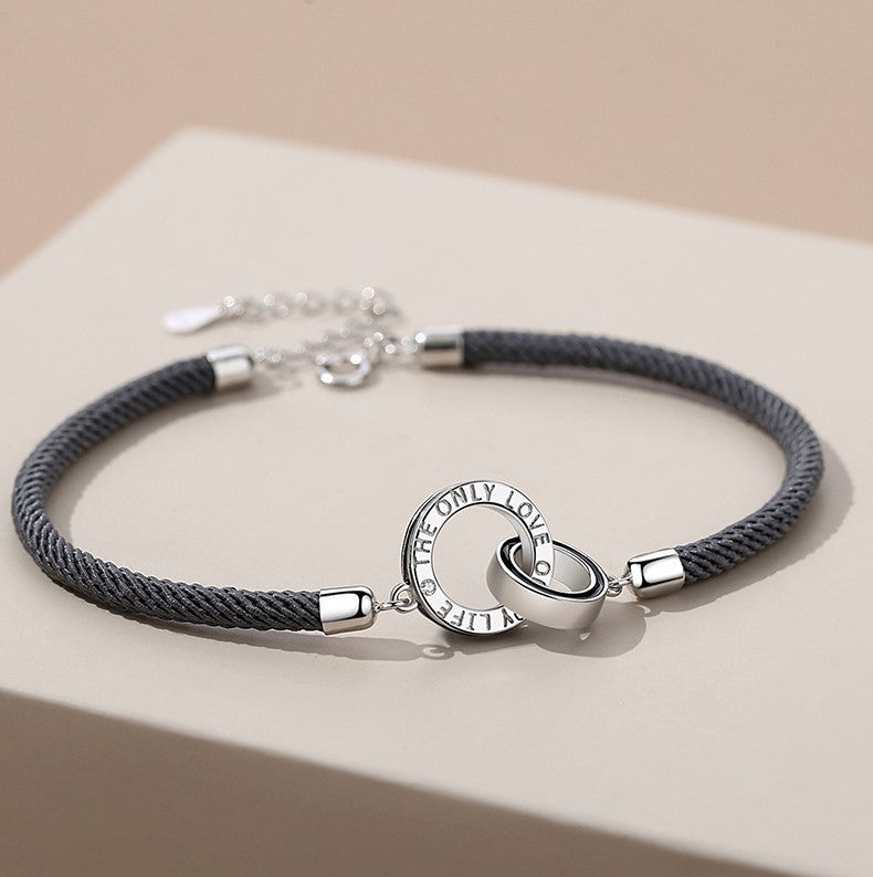 Mobius ring bracelets 1 pair 莫比烏斯環 S925純銀編織情侶手鏈 1對