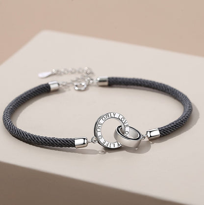 Mobius ring bracelets 1 pair 莫比烏斯環 S925純銀編織情侶手鏈 1對