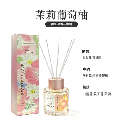 Fresh Floral Series Alcohol-Free Oil-Based Reed Diffuser, 50ml Crystal Glass Bottle, Long Lasting Home Aroma Ornament 清新花語植物精油擴香薰 水晶玻璃瓶油性香薰 50ml 持久擴香居家擺設-Aquafilo