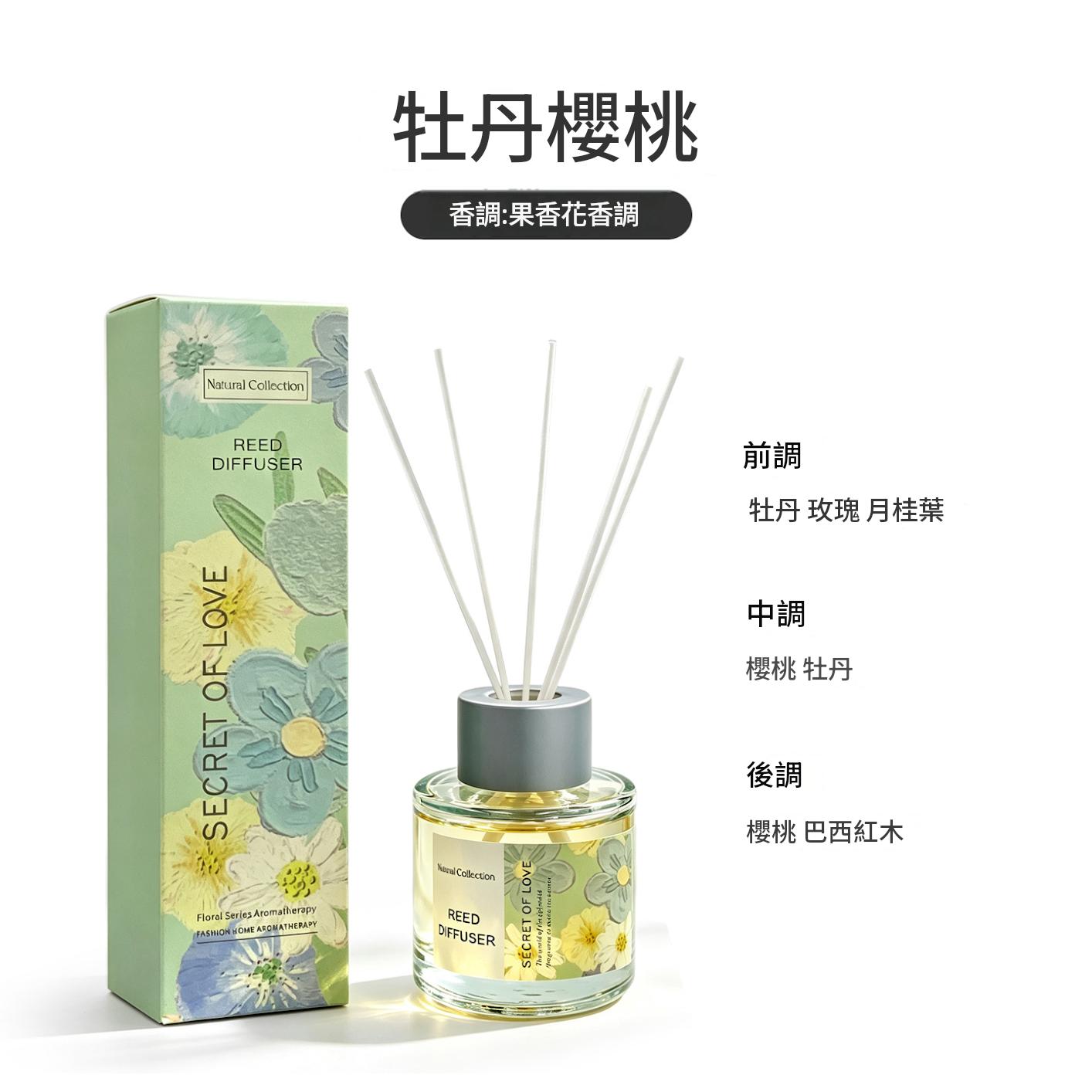 Fresh Floral Series Alcohol-Free Oil-Based Reed Diffuser, 50ml Crystal Glass Bottle, Long Lasting Home Aroma Ornament 清新花語植物精油擴香薰 水晶玻璃瓶油性香薰 50ml 持久擴香居家擺設-Aquafilo