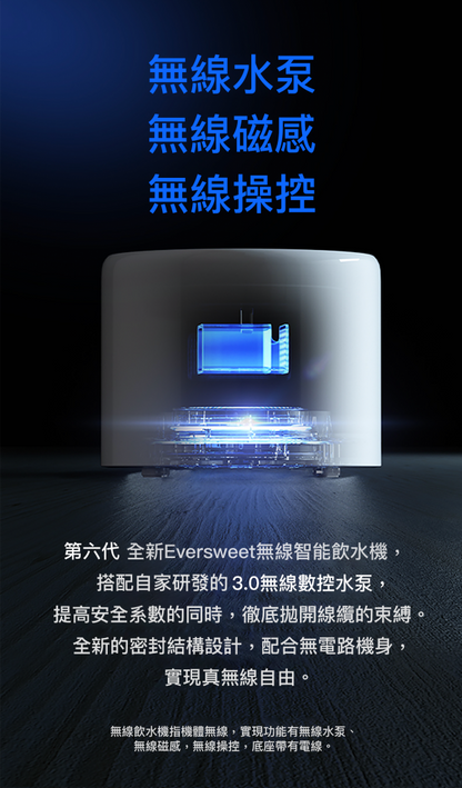 PETKIT - Eversweet 3 Pro 第6代寵物智能無線水泵飲水機 SUS 304 (帶電源線)-Aquafilo