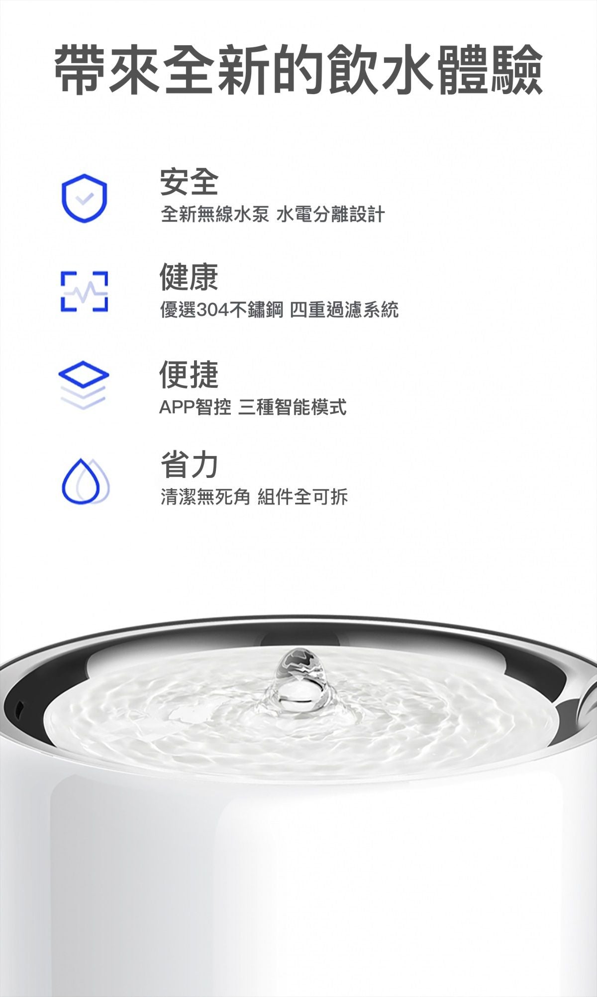 PETKIT 小佩 - Eversweet 3 Pro UVC殺菌無線水泵智能飲水機 (帶電源線)-Aquafilo