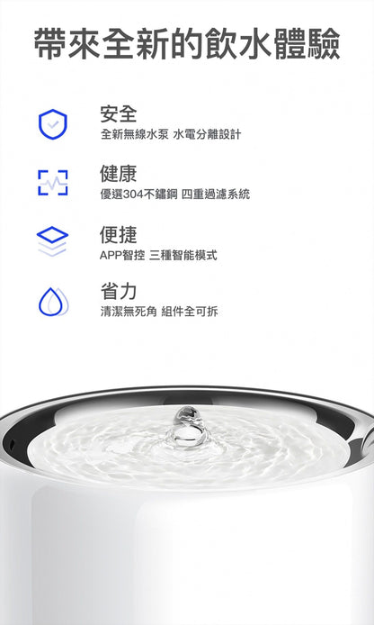 PETKIT 小佩 - Eversweet 3 Pro UVC殺菌無線水泵智能飲水機 (帶電源線)-Aquafilo