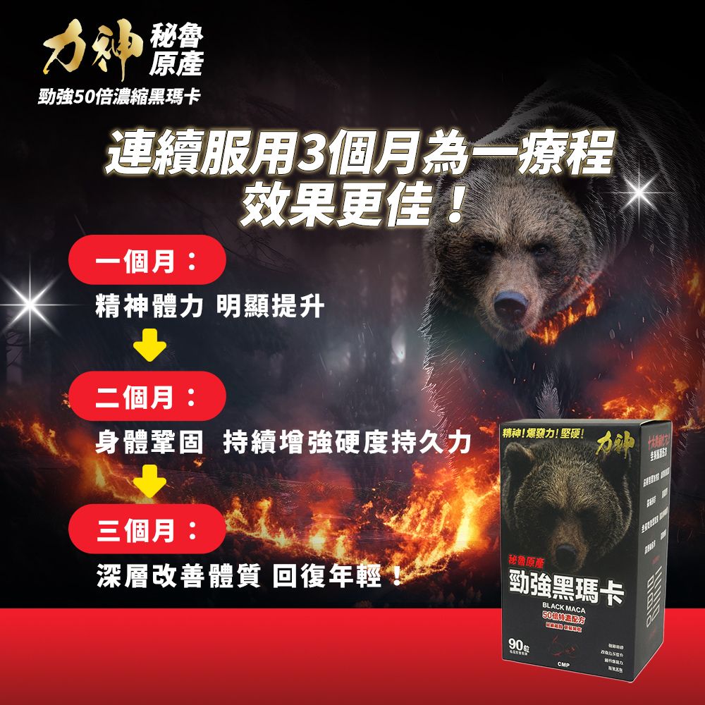 萬寧有售 力神1樽裝 50:1 勁強黑瑪卡濃縮50:1配方 買黑瑪卡送價值$398勁鋼丸 瑪卡  男士機能 黑瑪卡 秘魯人蔘 性價比最高推薦 100%草本 Powerful Black Maca Concentrate Formula Maca for lasting energy designed for men's functions. Black maca 100% herbal