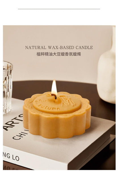 Moonlit Gift Mid‑Autumn Fragrance Gift Set | Mooncake‑Shaped Scented Candles ×4 + Room Spray | Silk Road · Velvet Rose & Oud, Moon Festival Gift 花月佳禮中秋香氛禮盒｜月餅造型香薰蠟燭 4 入 + 香氛噴霧｜絲路・絲絨玫瑰烏木 中秋送禮雅禮-Aquafilo