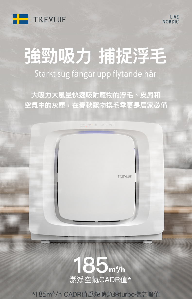 TREVLUF‑PäK Powerful Pet‑Hair Suction Smart Air Purifier Genuine licensed product | 2‑year warranty TREVLUF - PäK 強力吸毛智能空氣淨化機 原裝行貨 | 兩年保養-Aquafilo