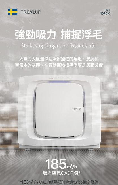 TREVLUF‑PäK Powerful Pet‑Hair Suction Smart Air Purifier Genuine licensed product | 2‑year warranty TREVLUF - PäK 強力吸毛智能空氣淨化機 原裝行貨 | 兩年保養-Aquafilo