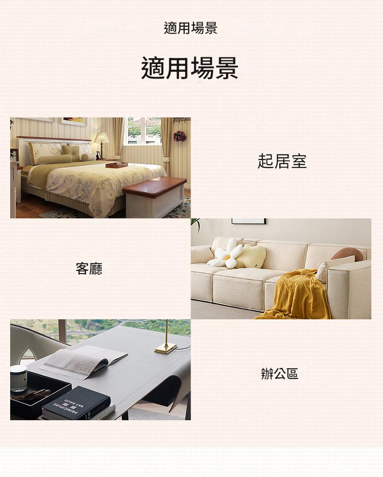 Room usage scenarios with furniture and decor elements.