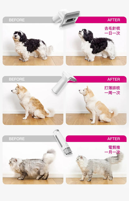 PETKIT AirClipper 5-in-1 Pet Grooming Kit | Vacuum Hair Remover | Dog & Cat Grooming Trimmer | Pet Vacuum Cleaner PETKIT - AirClipper 寵物5合1美容修毛器｜吸塵吸毛機｜寵物美容套件｜貓狗梳毛修剪機｜寵物吸塵機 香港原裝行貨 1年保養-Aquafilo