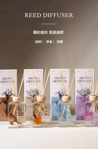 2026 New Preserved Flower Rattan Reed Diffuser | Cool Summer Home Fragrance Decor 26 年新款永生花藤枝香薰｜夏日清新香氛 居家療癒擺飾-Aquafilo