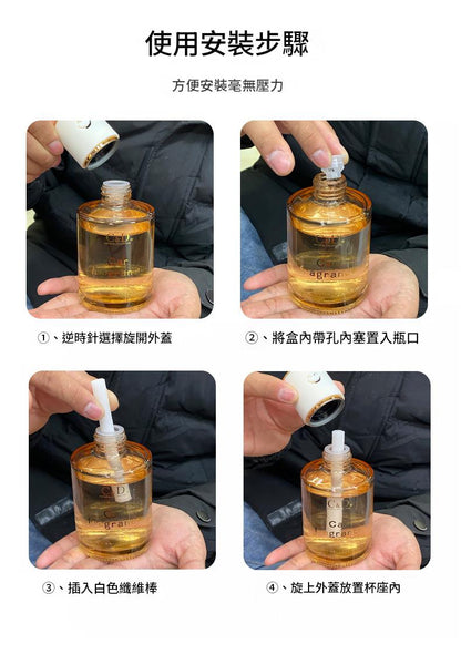 Style Cup‑Holder Car Diffuser 160ml | Imported Premium Scent by Master Perfumer | Safe for Mom & Baby | Multi‑Scene for Car Home Office 格調杯座車載香薰 160ml｜進口香料大師調香｜安全孕嬰適用｜車家辦公多場景適用-Aquafilo