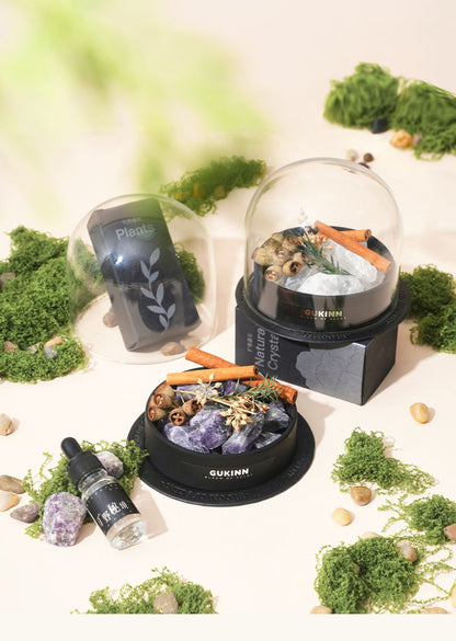 限時順豐包郵 水晶香薰禮盒 含3樽星級酒店級精油 Natural Purifying Diffuser Crystal Gift Box with 3 bottle luxury hotel level Essential oil