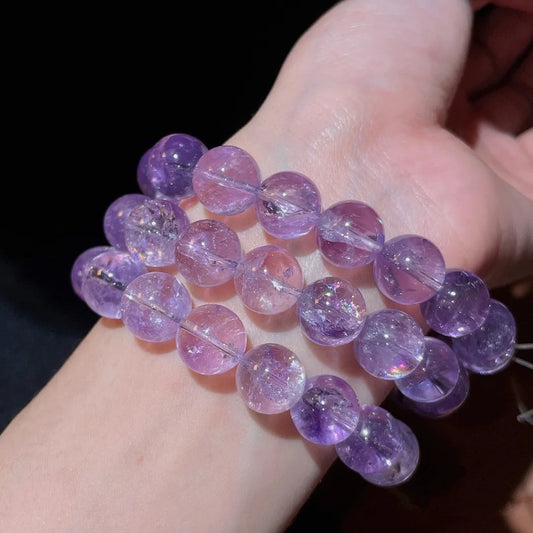 天然紫阿賽水晶手鍊 薰衣草碎冰紫水晶 Natural Purple Ametrine Bracelet (Lavender Ice Amethyst Quartz)