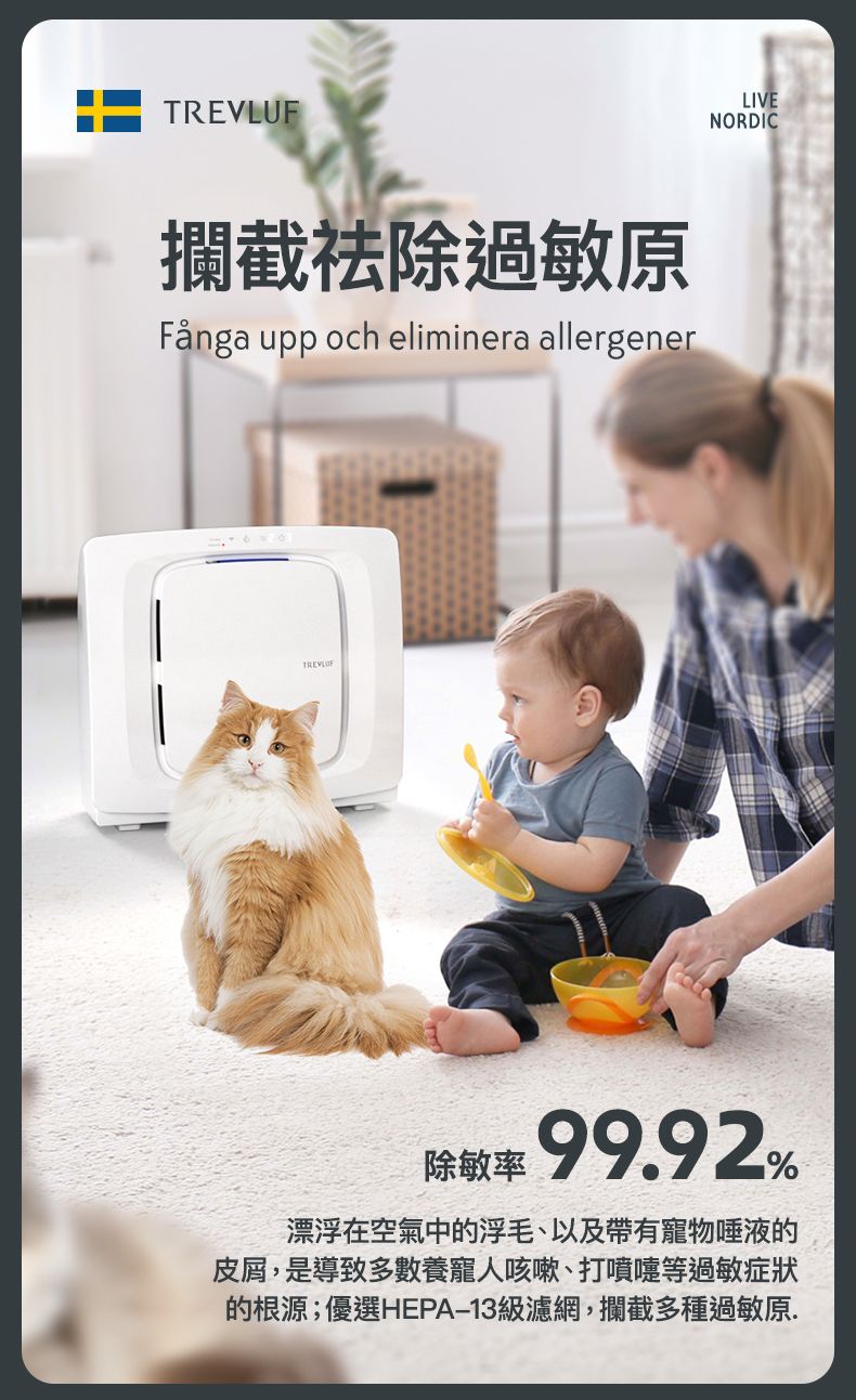 TREVLUF‑PäK Powerful Pet‑Hair Suction Smart Air Purifier Genuine licensed product | 2‑year warranty TREVLUF - PäK 強力吸毛智能空氣淨化機 原裝行貨 | 兩年保養-Aquafilo