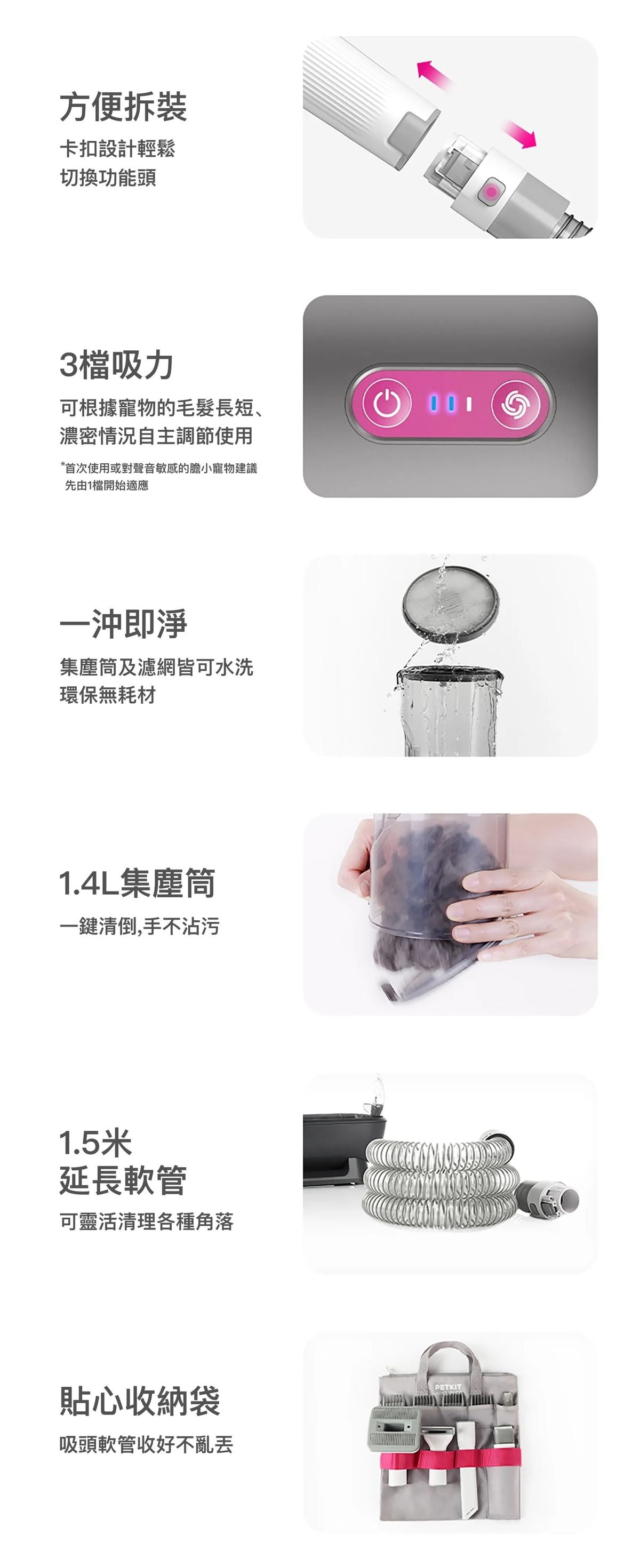PETKIT AirClipper 5-in-1 Pet Grooming Kit | Vacuum Hair Remover | Dog & Cat Grooming Trimmer | Pet Vacuum Cleaner PETKIT - AirClipper 寵物5合1美容修毛器｜吸塵吸毛機｜寵物美容套件｜貓狗梳毛修剪機｜寵物吸塵機 香港原裝行貨 1年保養-Aquafilo