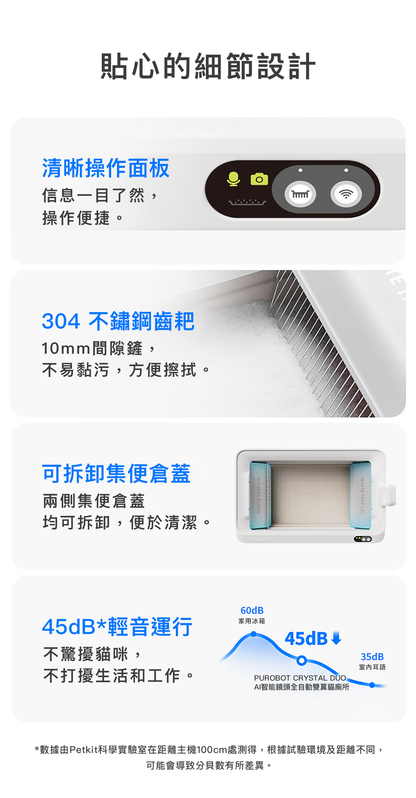 PETKIT PUROBOT CRYSTAL DUO AI Smart Camera Dual-Wing Automatic Open-Top Cat Litter Box P9905 Genuine Hong Kong Licensed Product | Local 1-Year Warranty PETKIT - PUROBOT CRYSTAL DUO AI智能鏡頭全自動雙翼貓廁所 P9905｜貓廁所｜智能貓廁所｜貓砂盆｜開放式砂盤｜智能貓砂盤 香港原裝行貨 本地1年保養-Aquafilo